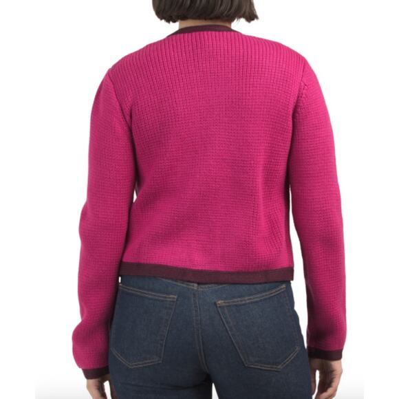 Steve Madden Fatino pink button up sweater womens size Medium NWT - Picture 2 of 2